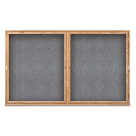 United Visual Products Sliding Door Indoor Enclosed Corkboard, 7 UV9028ACSH-SATIN-BLACK